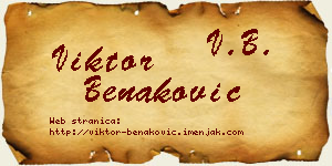 Viktor Benaković vizit kartica